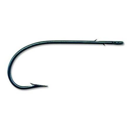 Mustad Classic Worm Hook, Size 20, Knife Edge Point, 2 Sliced Shank, Sproat Bend, Ringed Eye, Blue, 8PK 33637-BU-2/0-8